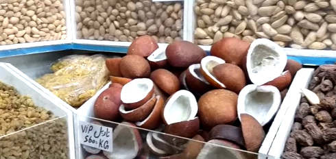 Edible Copra sold at Lahore Pakistan market place